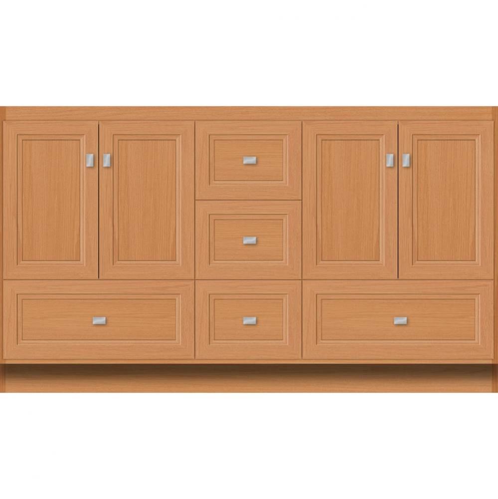 60 X 18 X 34.5 Montlake Vanity Ogee Miter Nat Oak Db