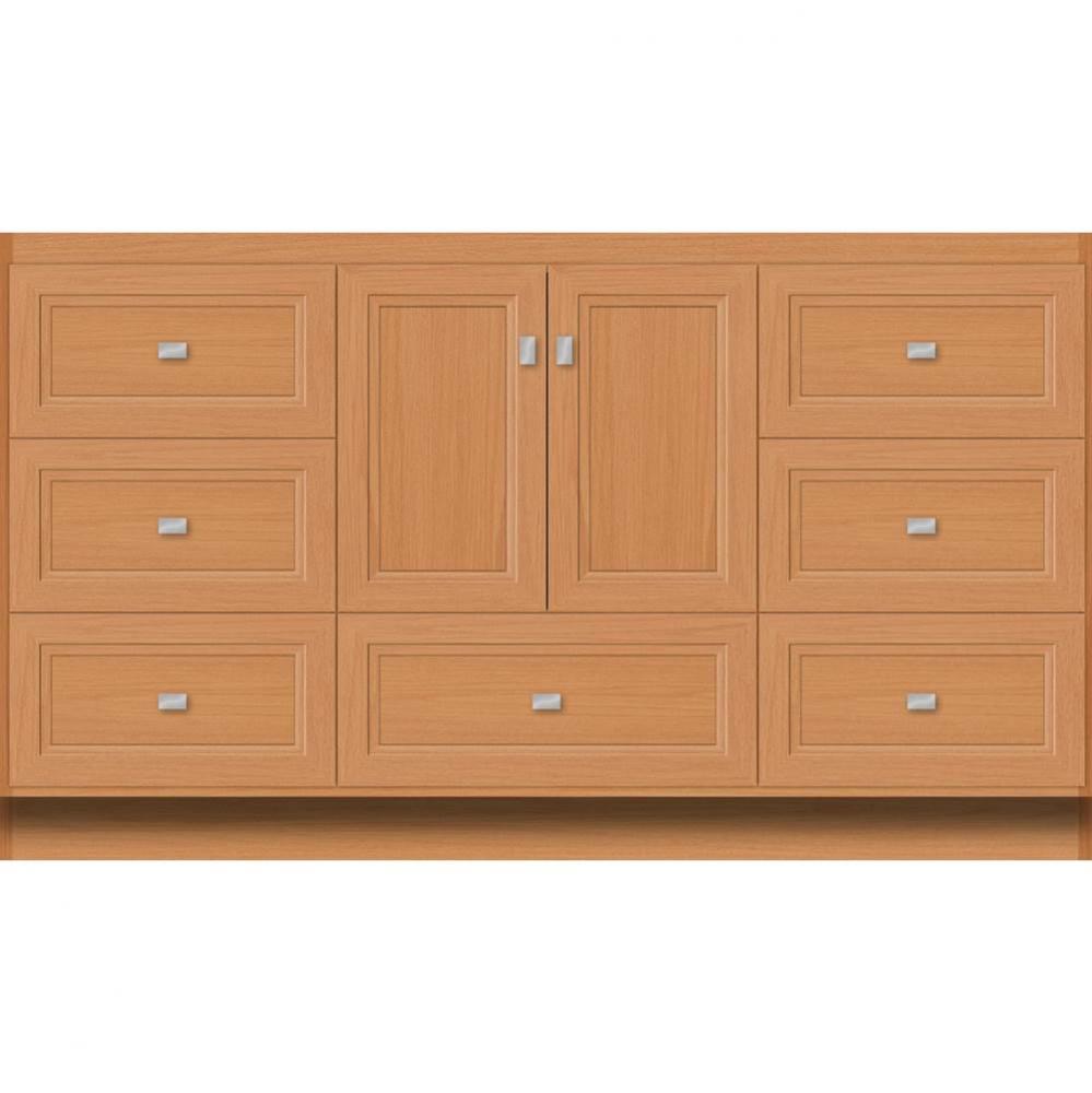 60 X 21 X 34.5 Montlake Vanity Ogee Miter Nat Oak Sb