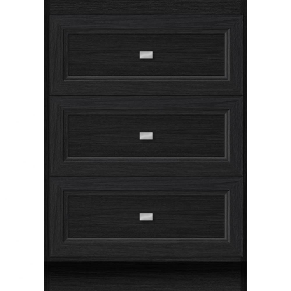 24 X 18 X 34.5 Montlake Drawer Bank Ogee Miter Midnight Oak