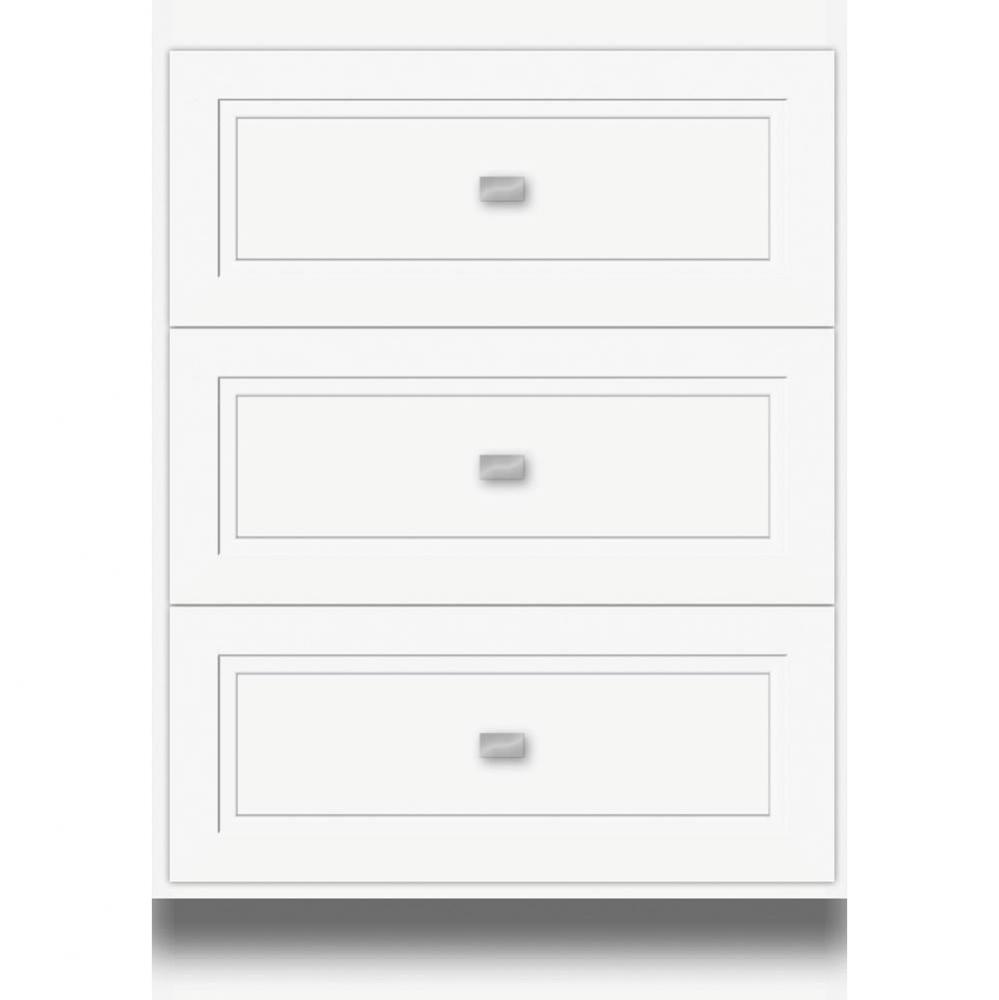 24 X 21 X 34.5 Montlake Drawer Bank Ogee Miter Sat White