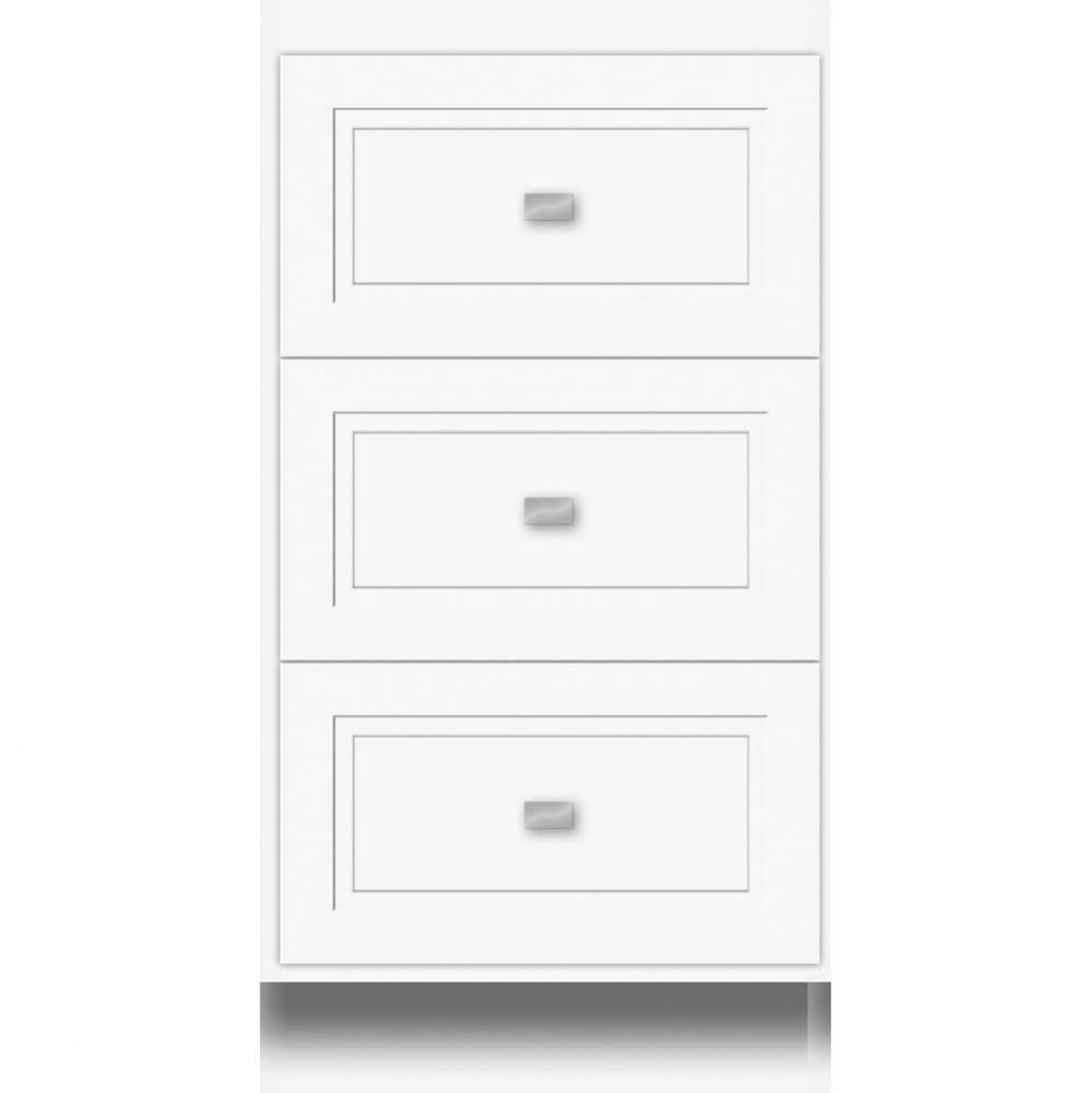 18 X 18 X 34.5 Montlake Drawer Bank Ogee Miter Sat White