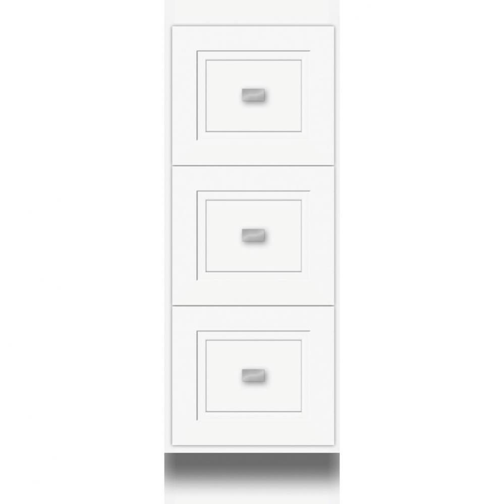 12 X 18 X 34.5 Montlake Drawer Bank Ogee Miter Sat White