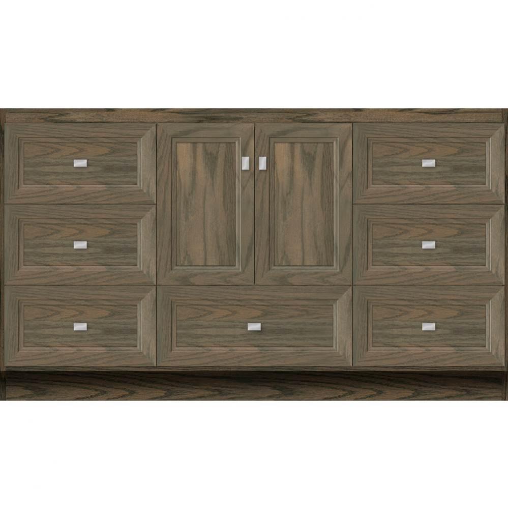 60 X 18 X 34.5 Montlake Vanity Ogee Miter Dusky Oak Sb