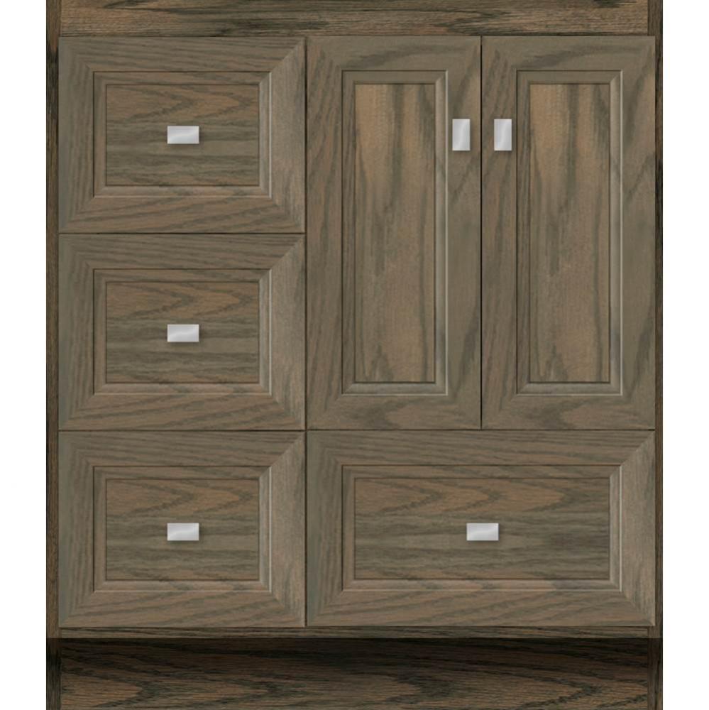 30 X 18 X 34.5 Montlake Vanity Ogee Miter Dusky Oak Lh