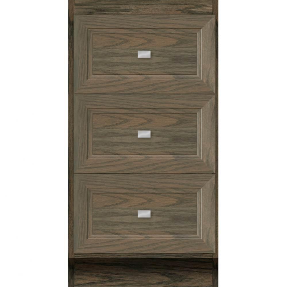 18 X 18 X 34.5 Montlake Drawer Bank Ogee Miter Dusky Oak