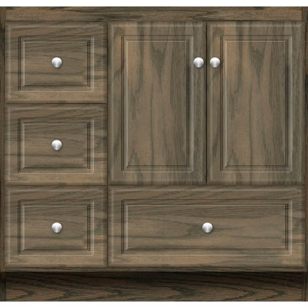 36 X 18 X 34.5 Montlake Vanity Ultra Dusky Oak Lh