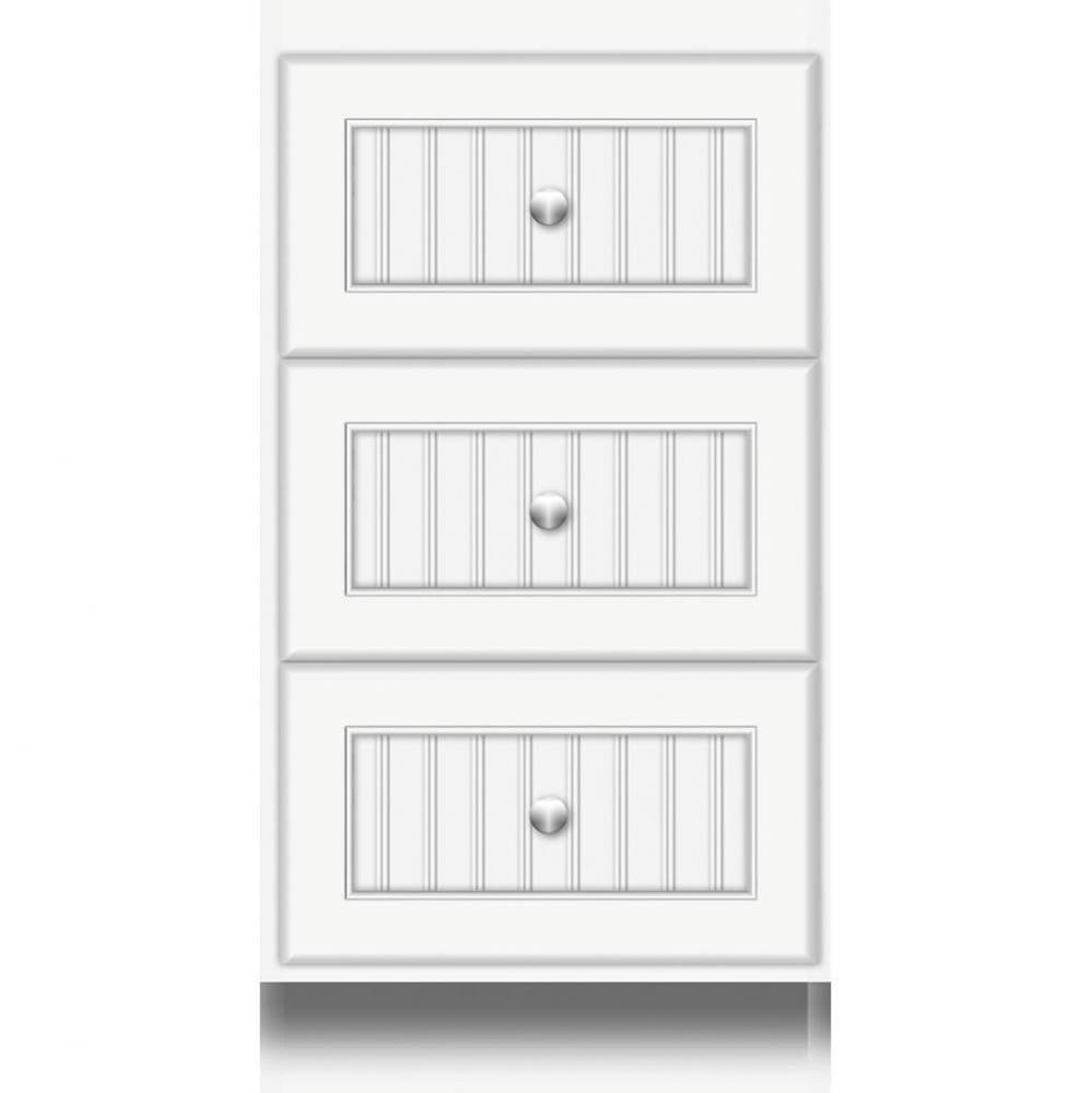 18 X 18 X 34.5 Montlake Drawer Bank Beaded Sat White