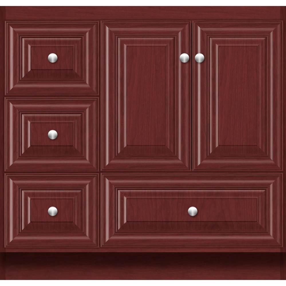 36 X 18 X 34.5 Montlake Vanity Classic Miter Dk Cherry Lh