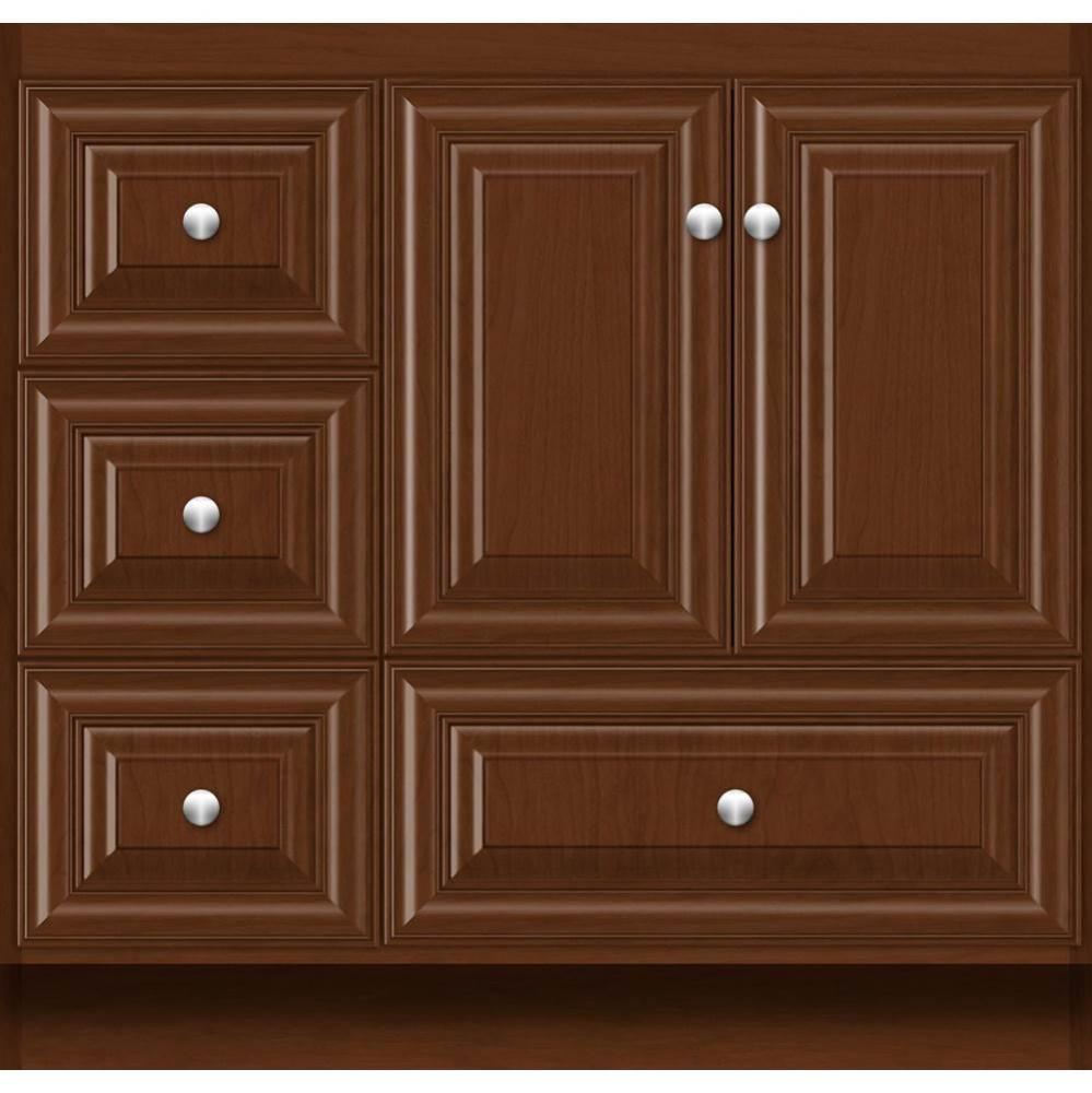 36 X 18 X 34.5 Montlake Vanity Classic Miter Pecan Cherry Lh