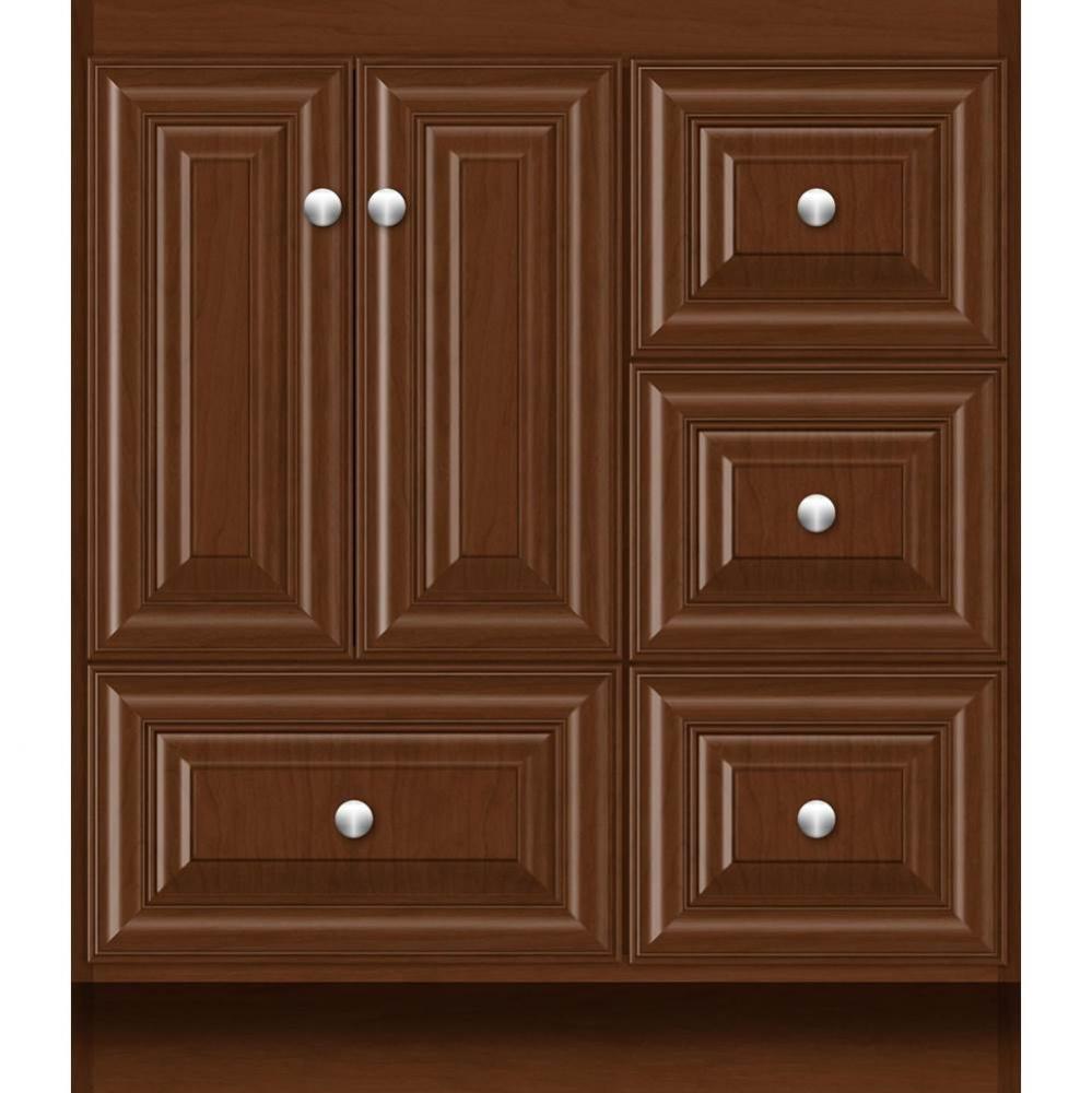 30 X 21 X 34.5 Montlake Vanity Classic Miter Pecan Cherry Rh