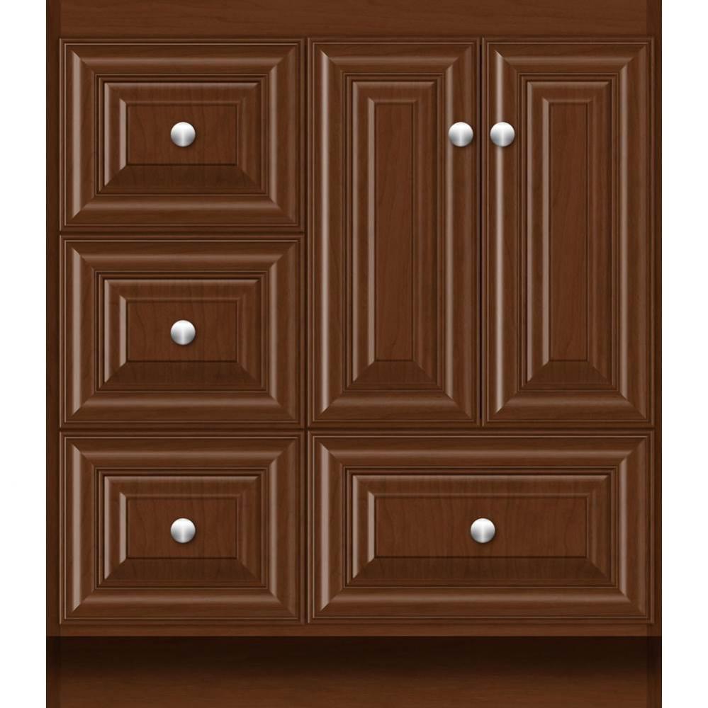 30 X 21 X 34.5 Montlake Vanity Classic Miter Pecan Cherry Lh