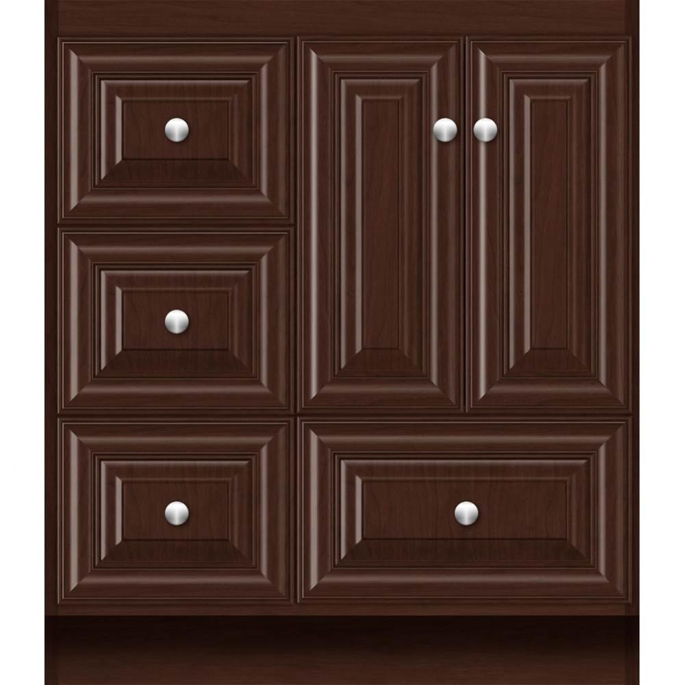 30 X 21 X 34.5 Montlake Vanity Classic Miter Choc Cherry Lh