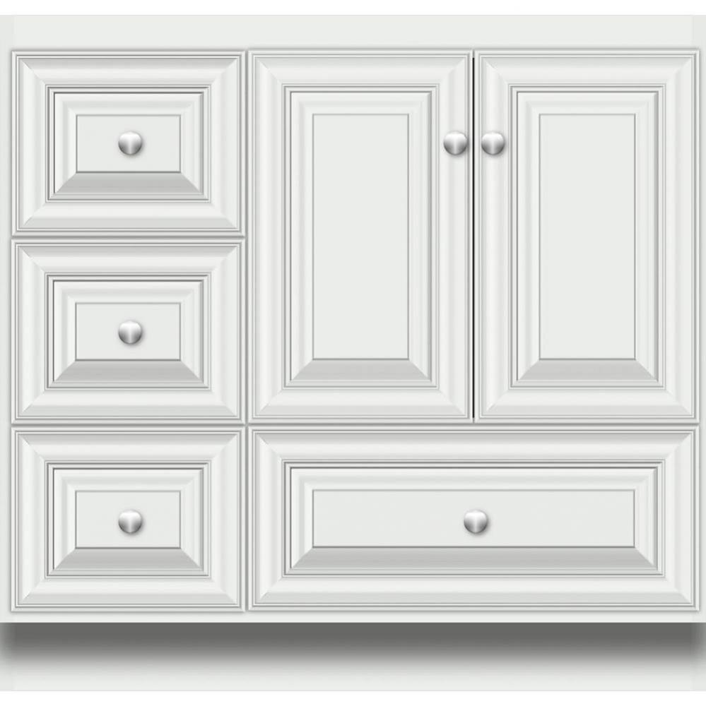 36 X 18 X 34.5 Montlake Vanity Classic Miter Powder Grey Lh