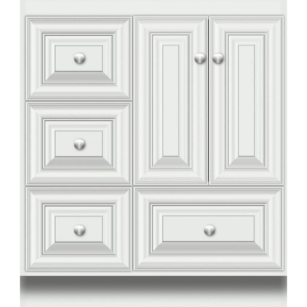 30 X 21 X 34.5 Montlake Vanity Classic Miter Powder Grey Lh