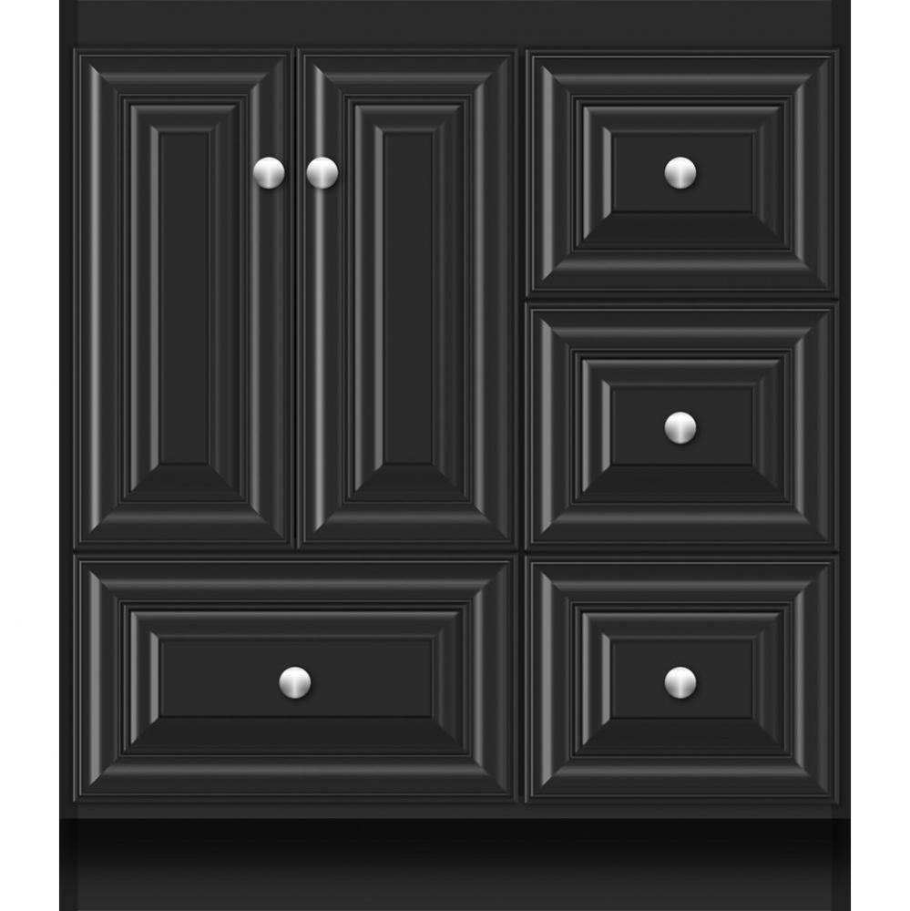 30 X 18 X 34.5 Montlake Vanity Classic Miter Sat Black Rh