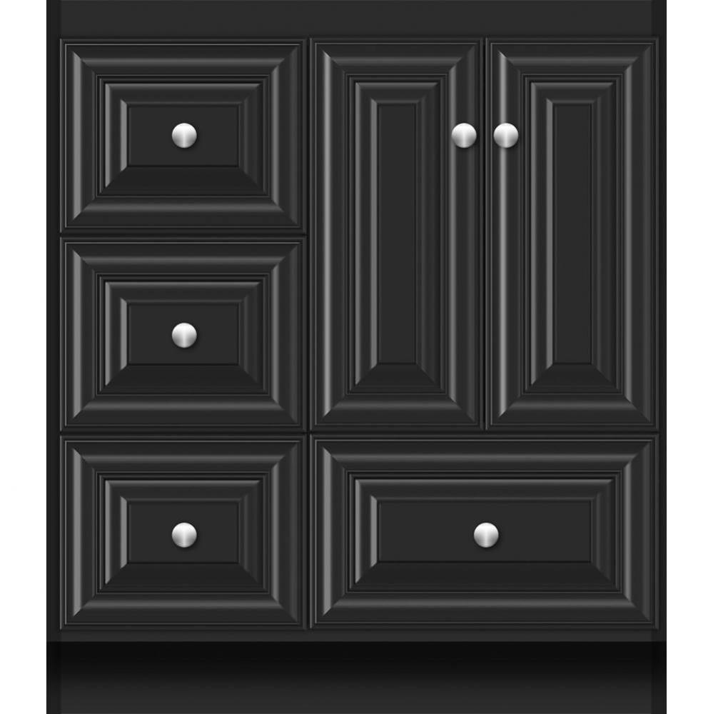 30 X 21 X 34.5 Montlake Vanity Classic Miter Sat Black Lh