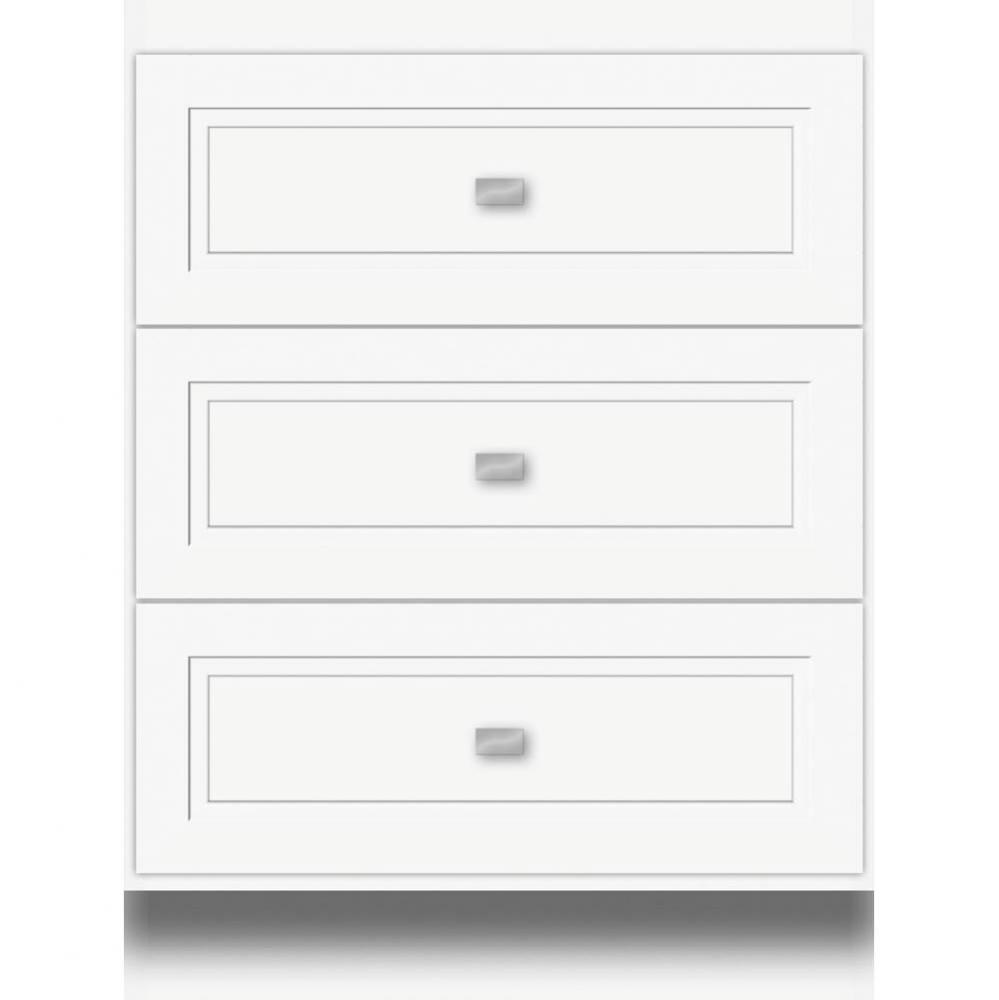 24 X 18 X 32 Montlake Drawer Bank Ogee Miter Sat White