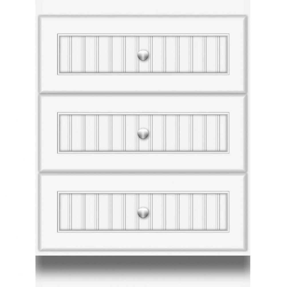 24 X 18 X 32 Montlake Drawer Bank Beaded Sat White