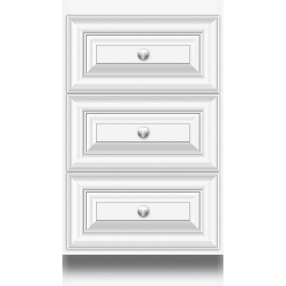 18 X 18 X 32 Montlake Drawer Bank Classic Miter Sat White