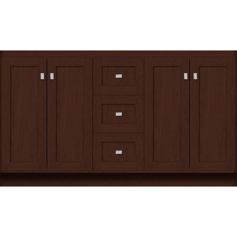 60 X 18 X 34.5 Montlake View Vanity Shaker Choc Cherry Db