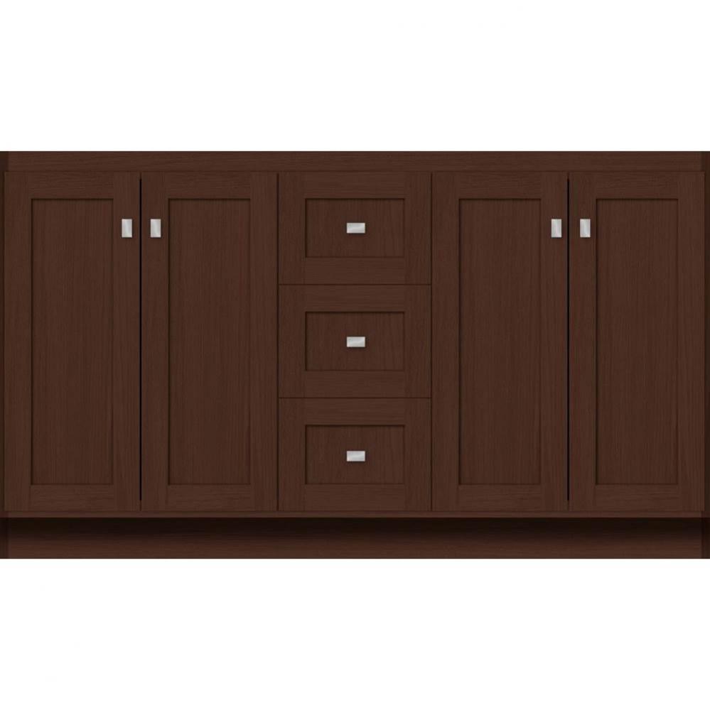 60 X 21 X 34.5 Montlake View Vanity Shaker Choc Oak Db