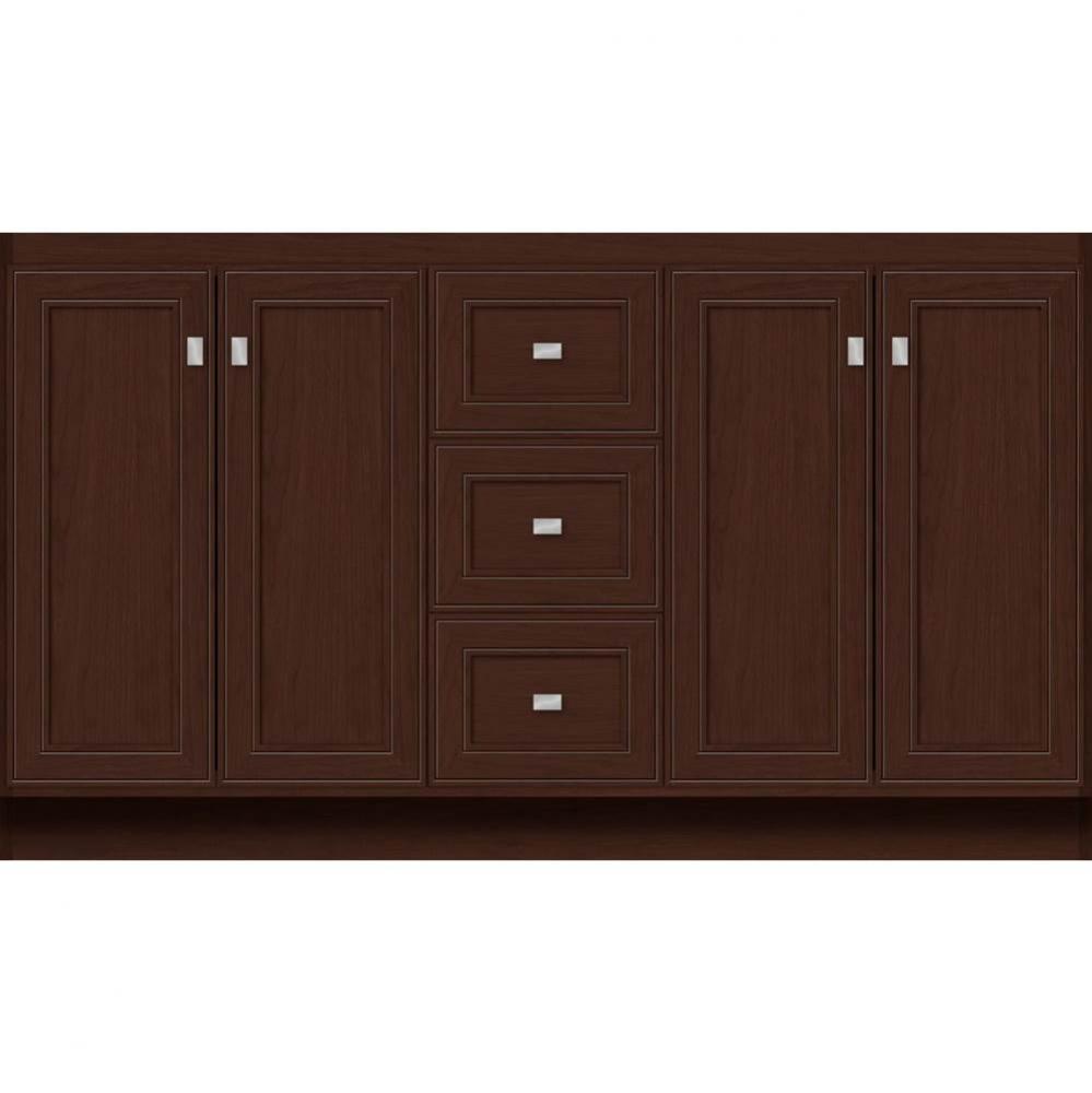 60 X 21 X 34.5 Montlake View Vanity Deco Miter Choc Cherry Db