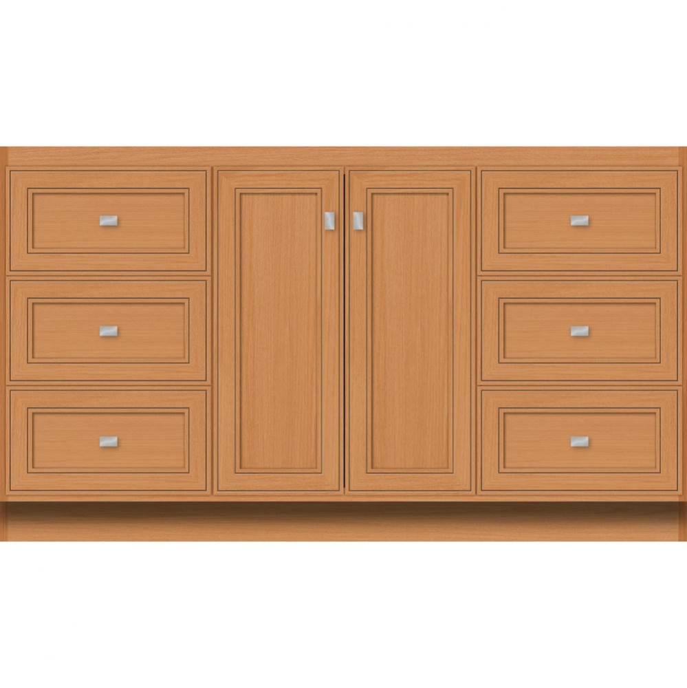 60 X 21 X 34.5 Montlake View Vanity Deco Miter Nat Oak Sb