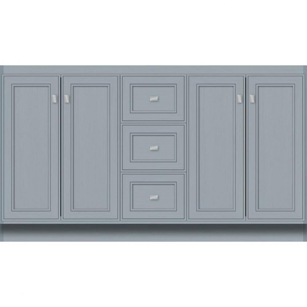 60 X 18 X 34.5 Montlake View Vanity Deco Miter Silver Oak Db