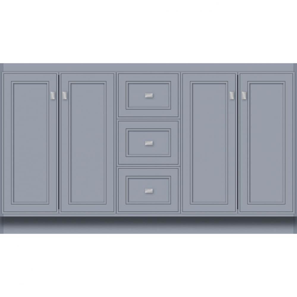 60 X 21 X 34.5 Montlake View Vanity Deco Miter Sat Silver Db