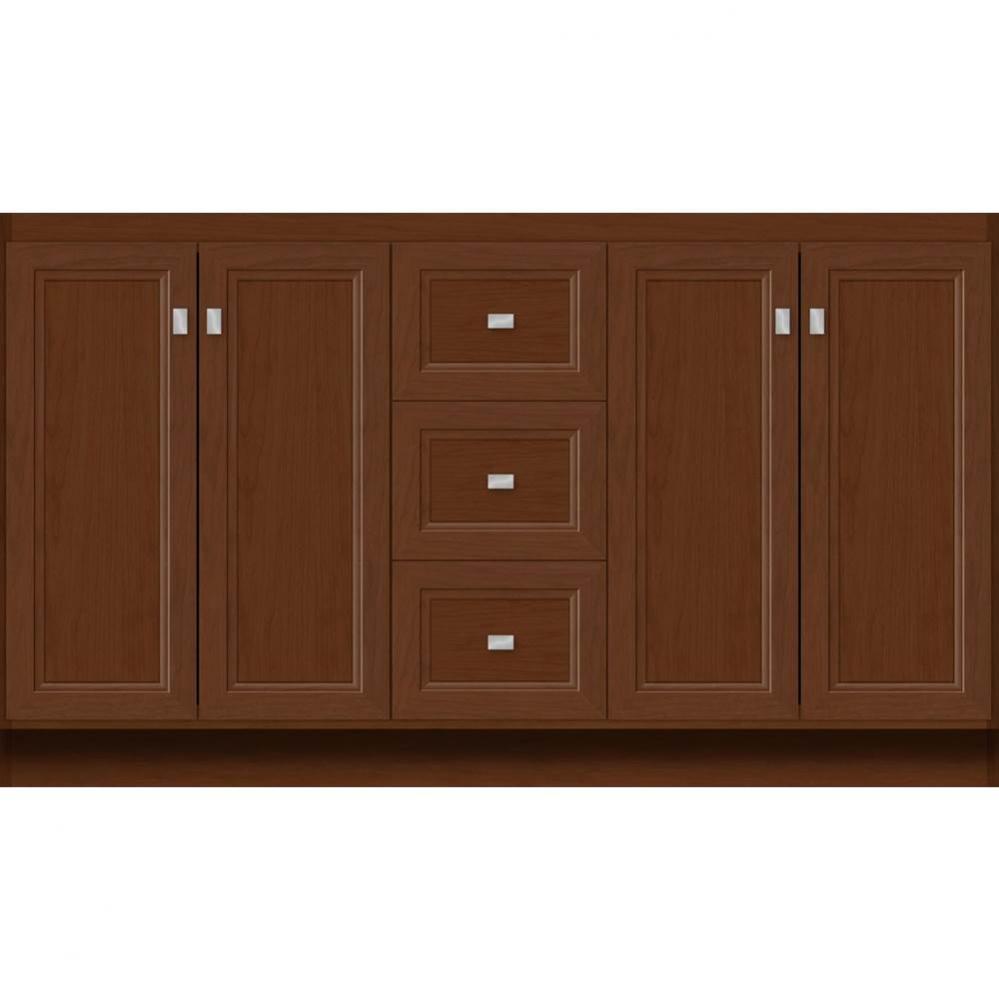 60 X 21 X 34.5 Montlake View Vanity Ogee Miter Pecan Cherry Db