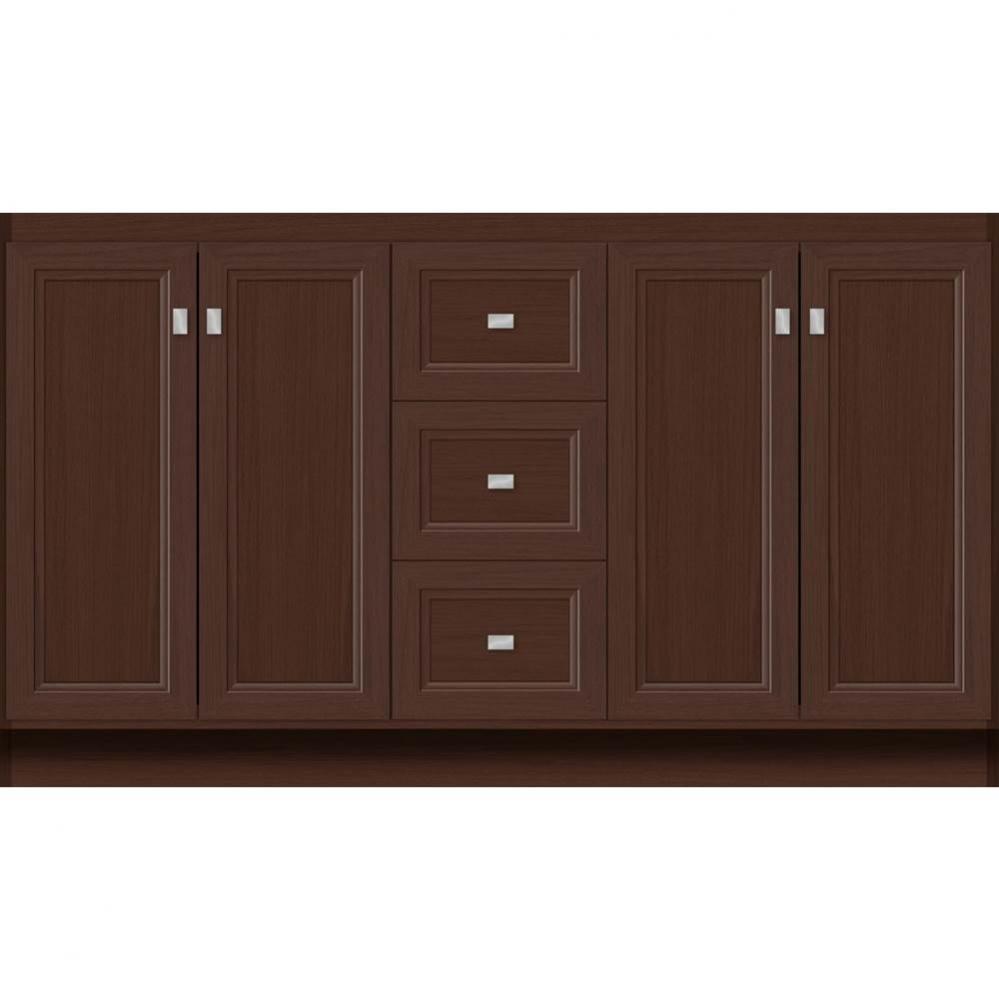 60 X 21 X 34.5 Montlake View Vanity Ogee Miter Choc Oak Db