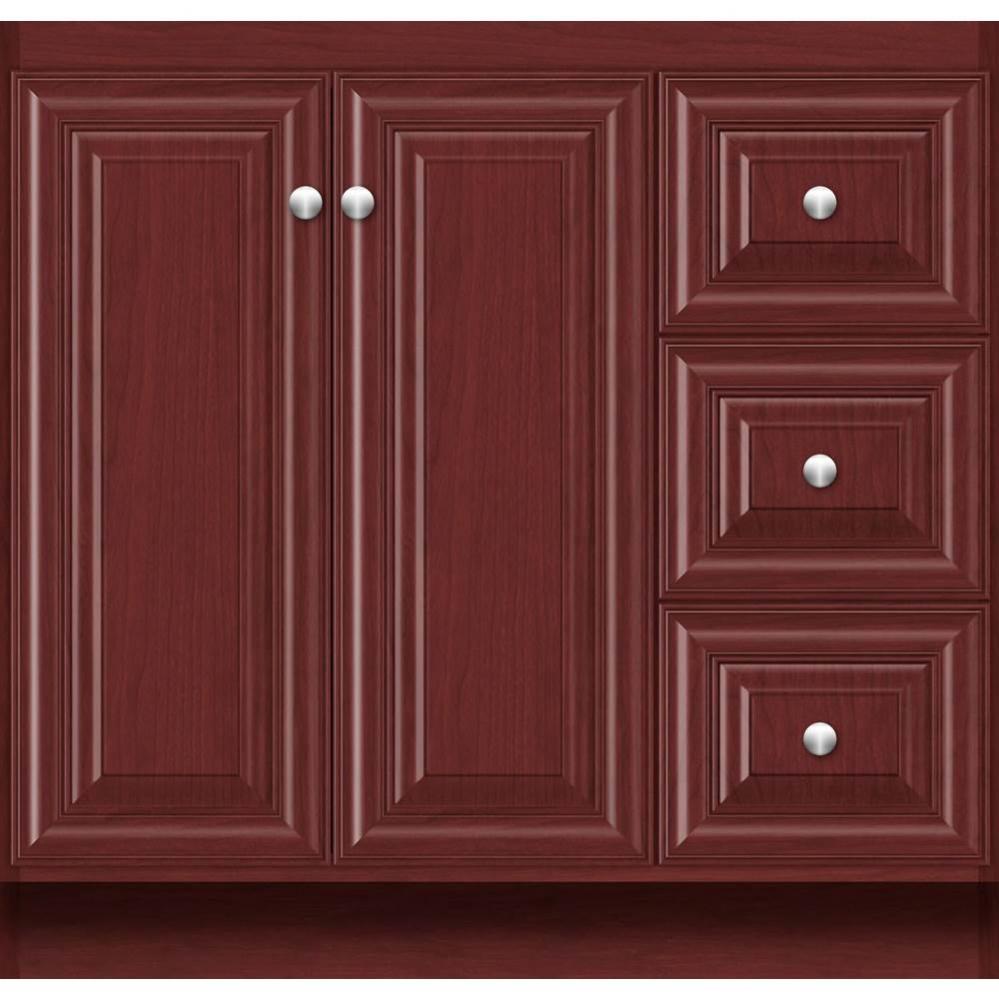 36 X 18 X 34.5 Montlake View Vanity Classic Miter Dk Cherry Rh