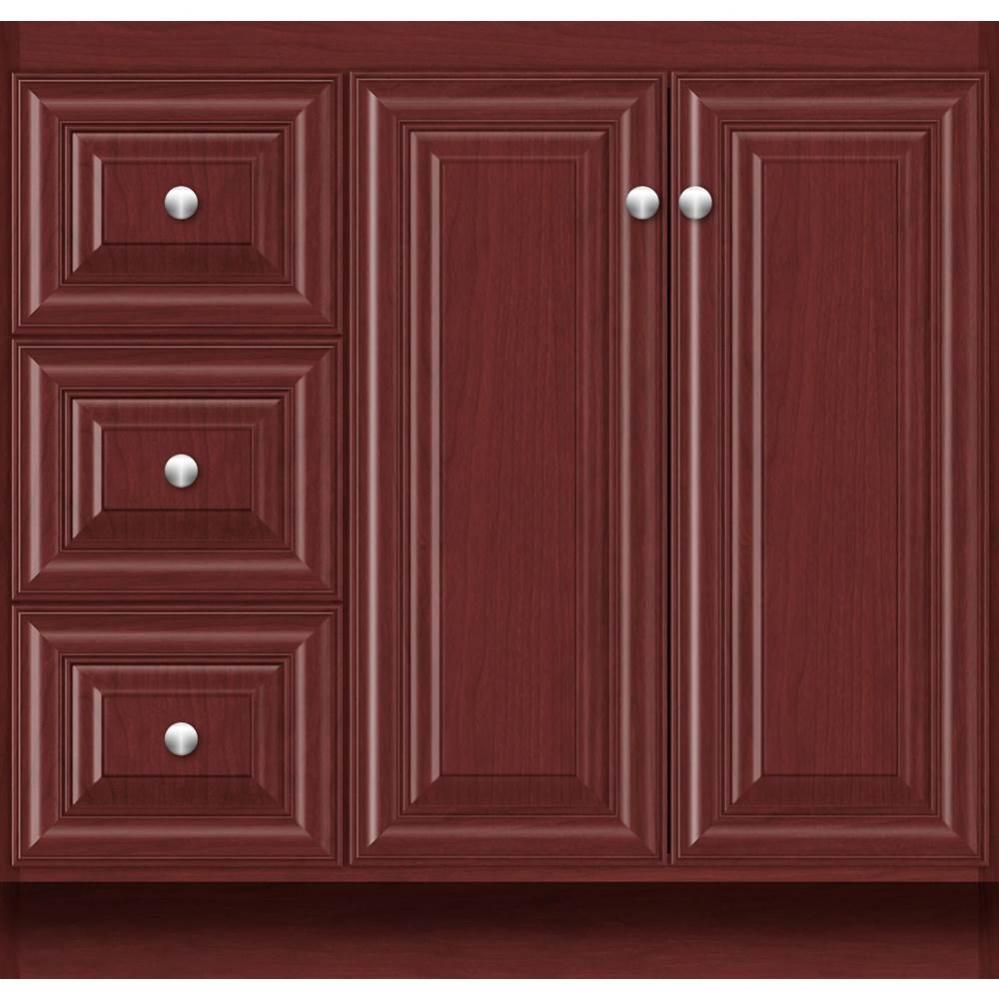 36 X 21 X 34.5 Montlake View Vanity Classic Miter Dk Cherry Lh