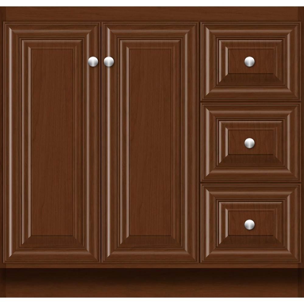 36 X 21 X 34.5 Montlake View Vanity Classic Miter Pecan Cherry Rh