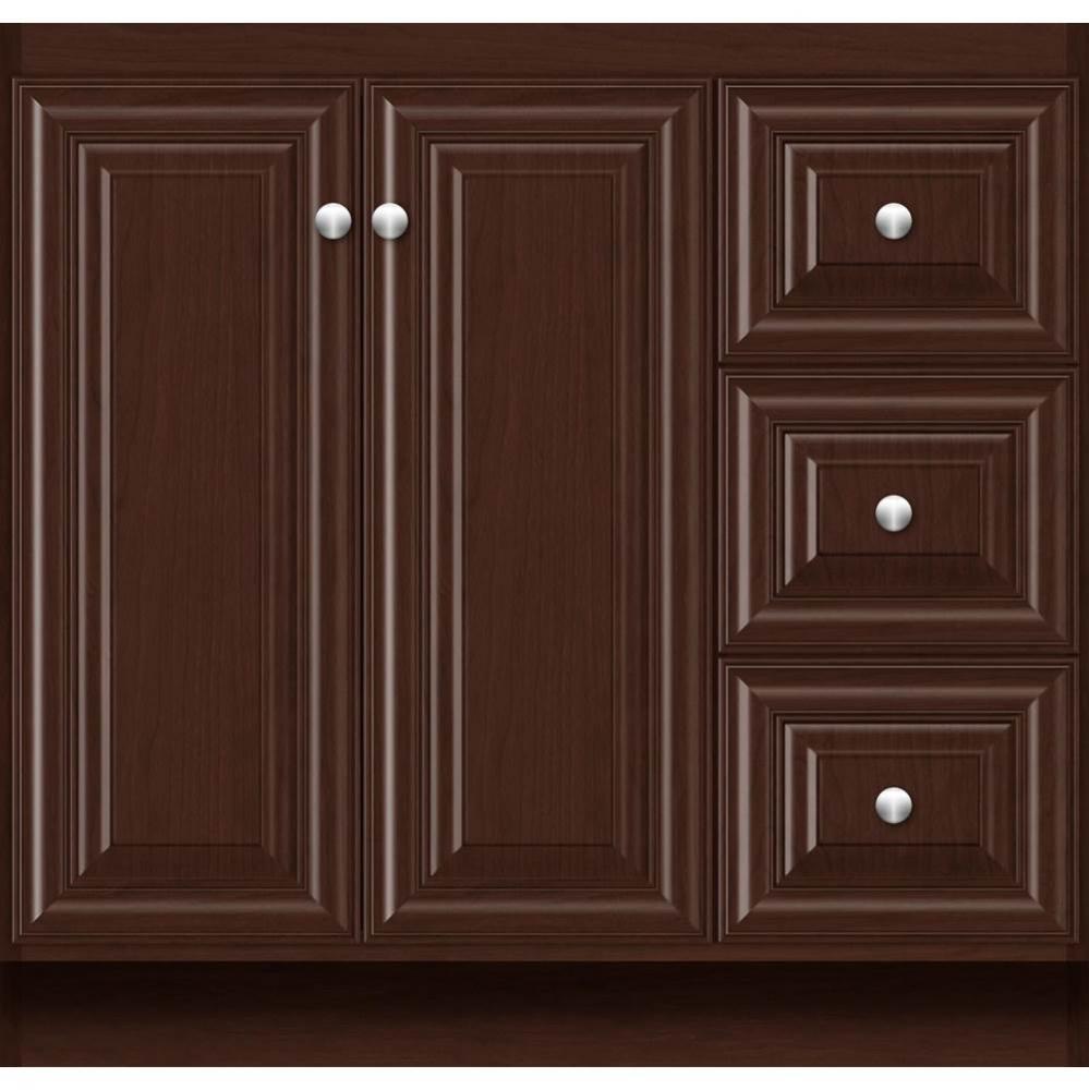 36 X 18 X 34.5 Montlake View Vanity Classic Miter Choc Cherry Rh