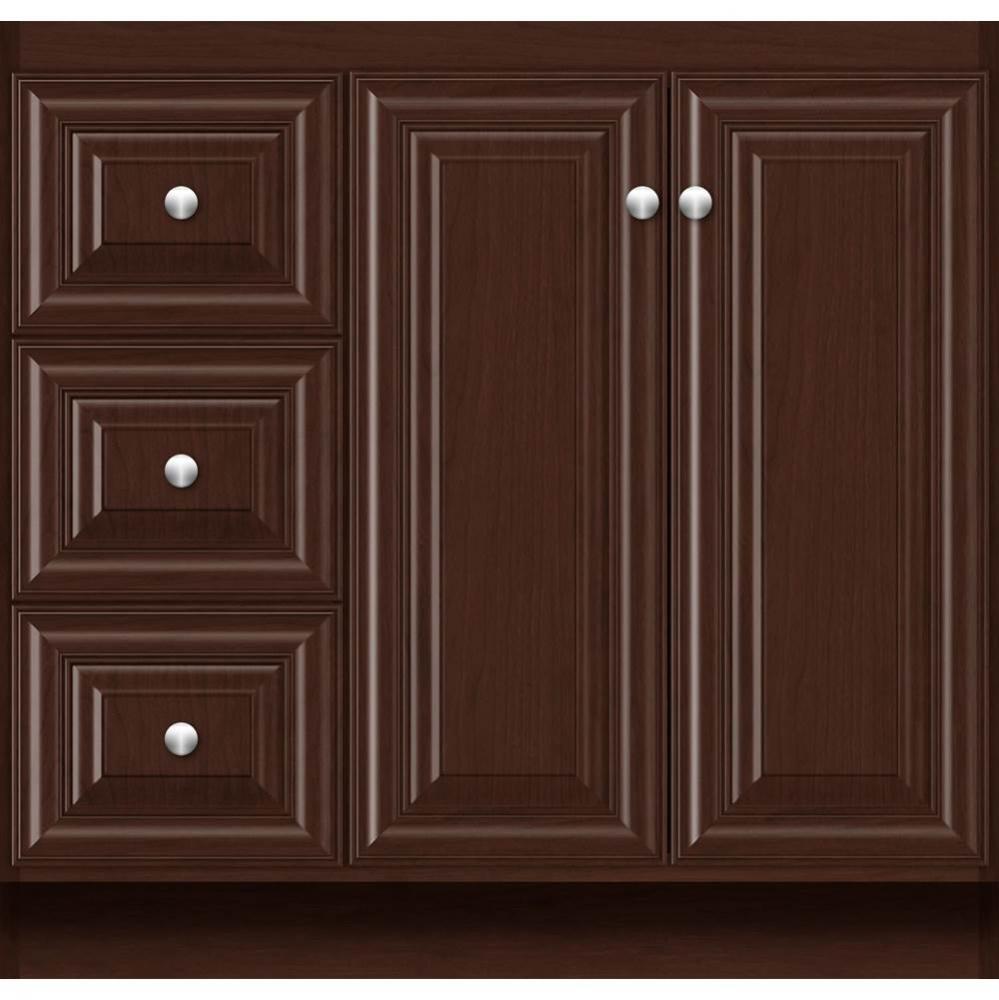 36 X 21 X 34.5 Montlake View Vanity Classic Miter Choc Cherry Lh