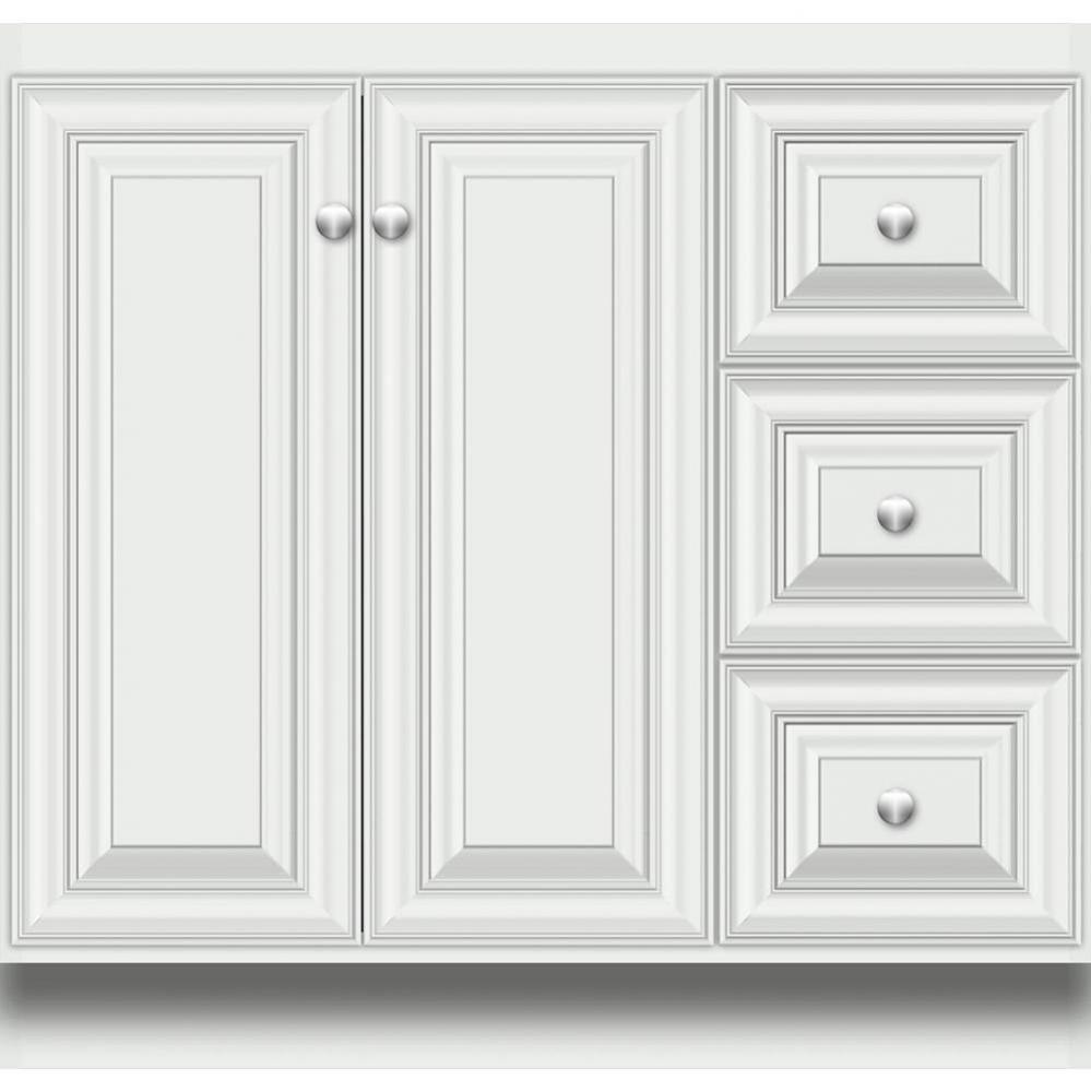 36 X 18 X 34.5 Montlake View Vanity Classic Miter Powder Grey Rh