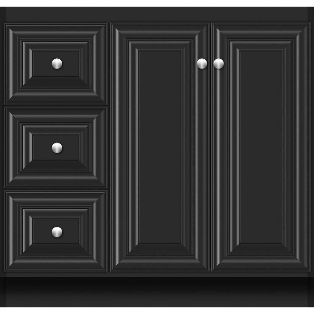 36 X 18 X 34.5 Montlake View Vanity Classic Miter Sat Black Lh