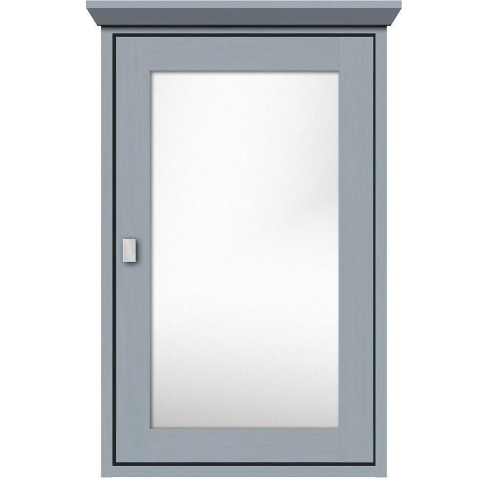 19 X 6.5 X 31.5 Inset Med Cab Single Door 01-Square Silver Oak