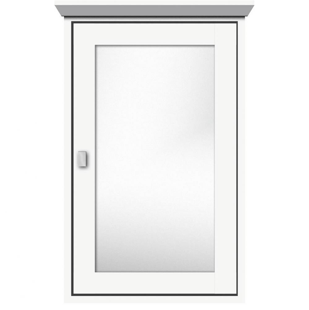 19 X 6.5 X 31.5 Inset Med Cab Single Door 01-Square Sat White