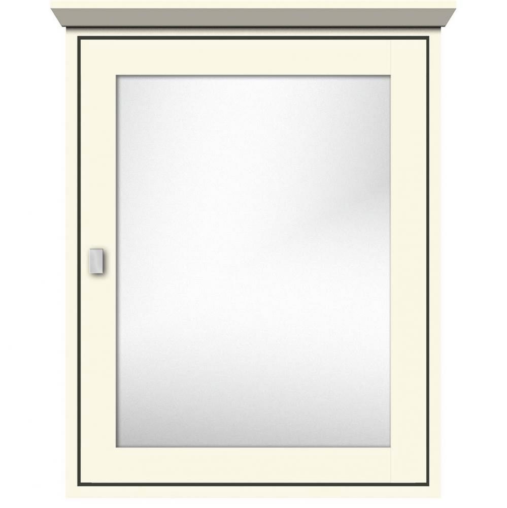 24 X 6.5 X 31.5 Inset Med Cab Single Door 01-Square Sat Biscuit