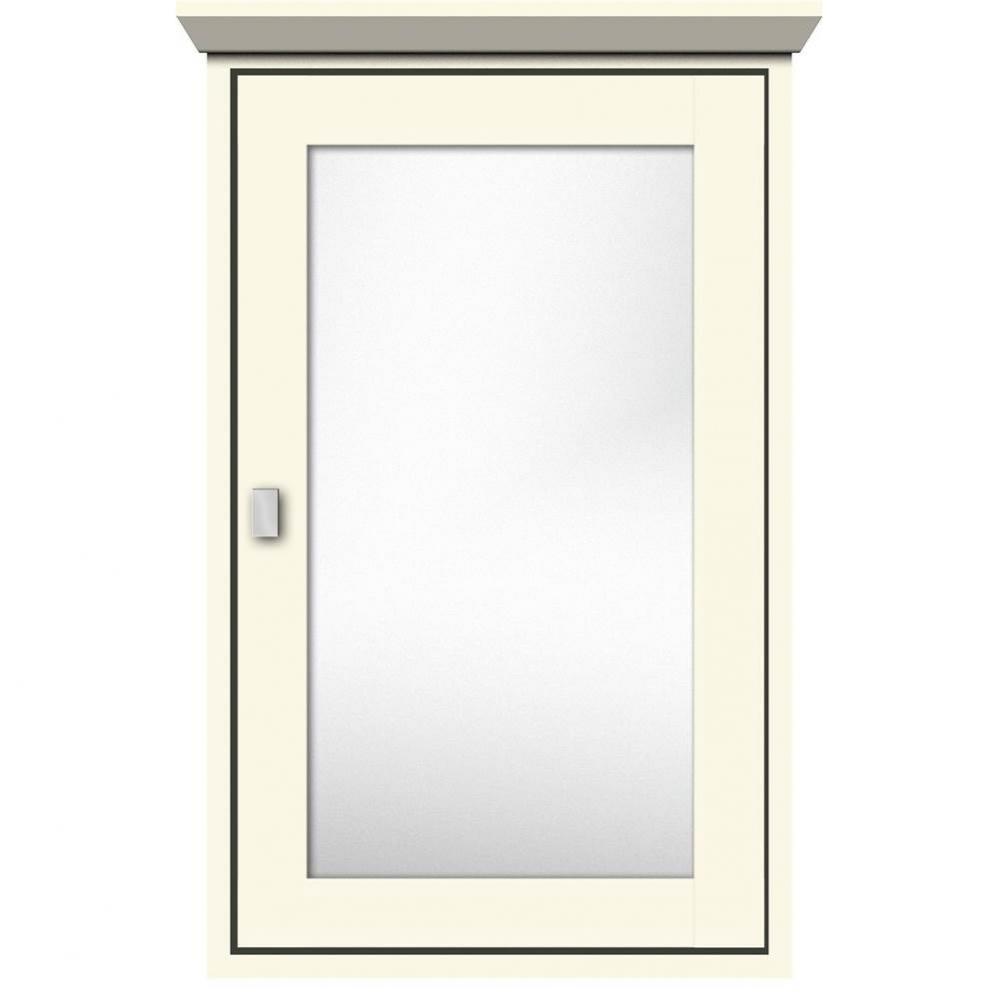 19 X 6.5 X 31.5 Inset Med Cab Single Door 01-Square Sat Biscuit