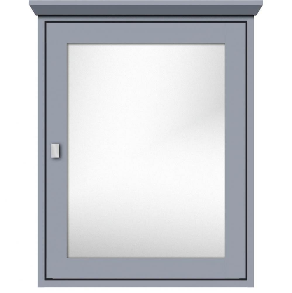 24 X 6.5 X 31.5 Inset Med Cab Single Door 01-Square Sat Silver