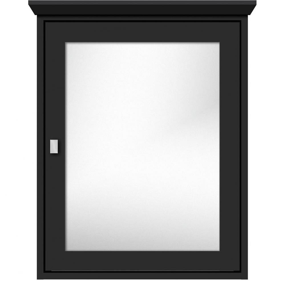 24 X 6.5 X 31.5 Inset Med Cab Single Door 01-Square Sat Black