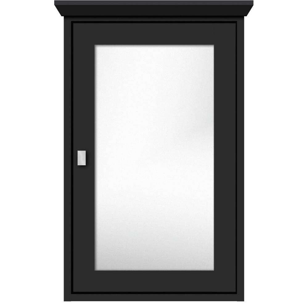 19 X 6.5 X 31.5 Inset Med Cab Single Door 01-Square Sat Black