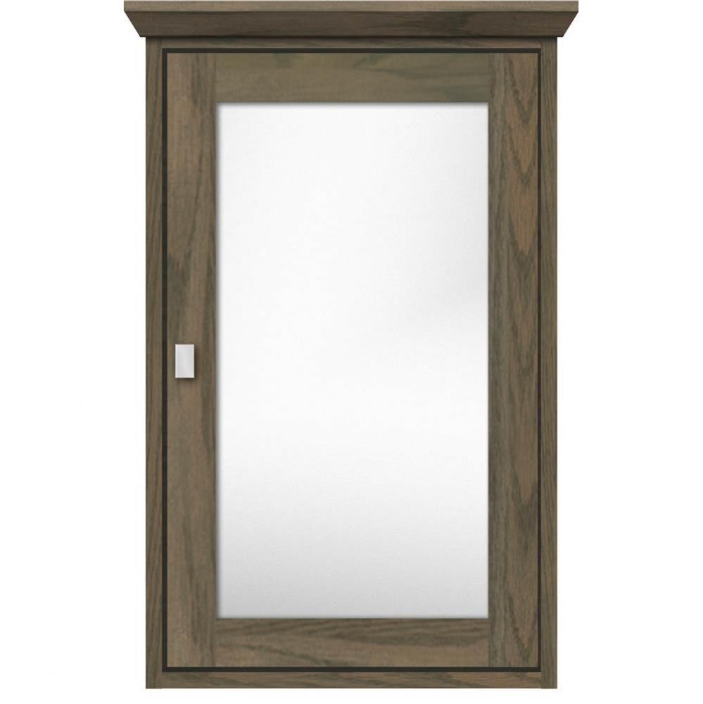 19 X 6.5 X 31.5 Inset Med Cab Single Door Deco Miter Dusky Oak