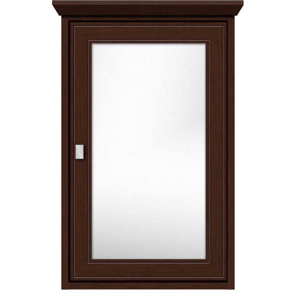 19 X 6.5 X 31.5 Inset Med Cab Single Door Deco Miter Choc Cherry