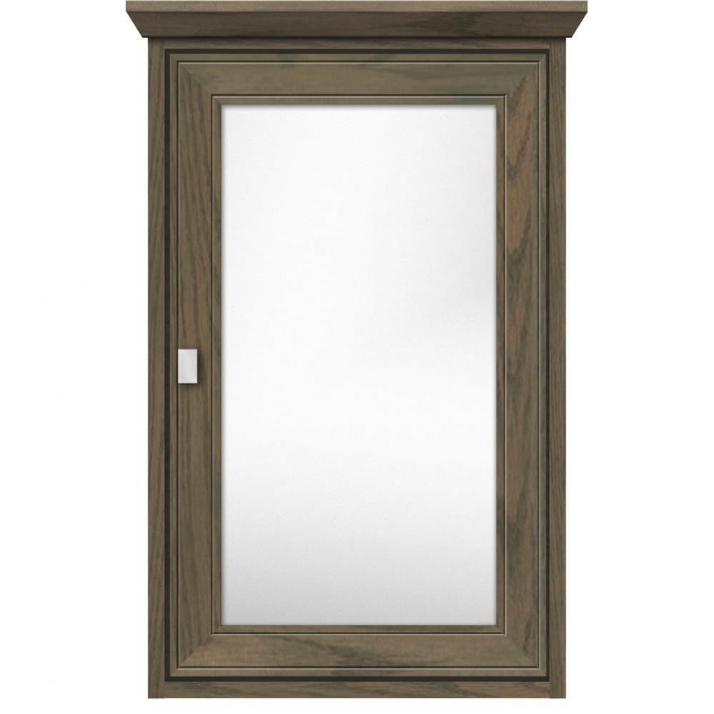 19 X 6.5 X 31.5 Inset Med Cab Single Door Ogee Miter Dusky Oak