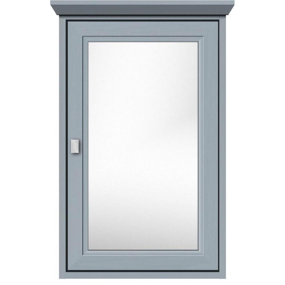 19 X 6.5 X 31.5 Inset Med Cab Single Door Ogee Miter Silver Oak