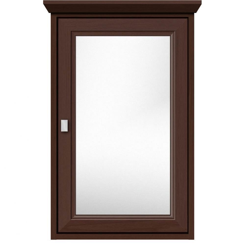 19 X 6.5 X 31.5 Inset Med Cab Single Door Ogee Miter Choc Oak